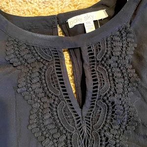 NWT Pale Sky sleeveless top with decorative “lace” panels front & back.  XXL